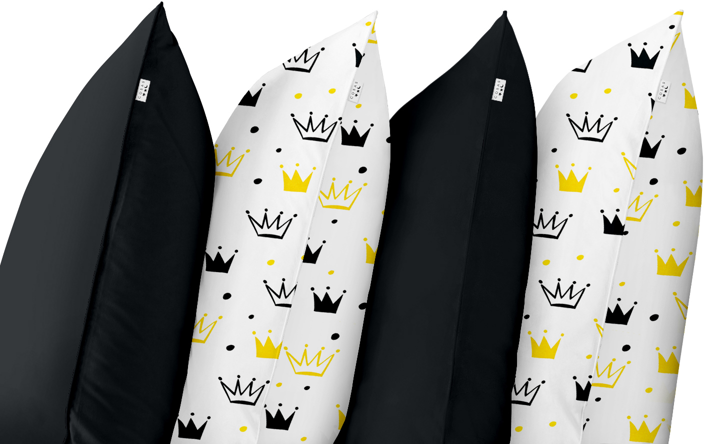 

Набор наволочек Cosas Set4Pillow Black 50 Crown Yellow 4 шт