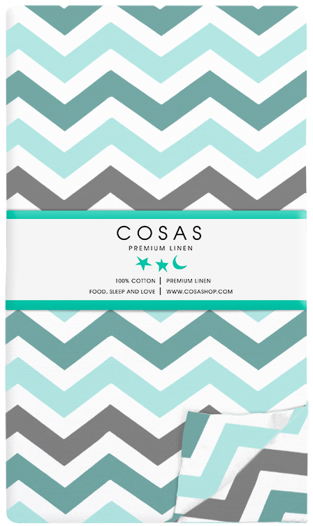 

Простынь на резинке Cosas Zig Mint Grey 160х200x20