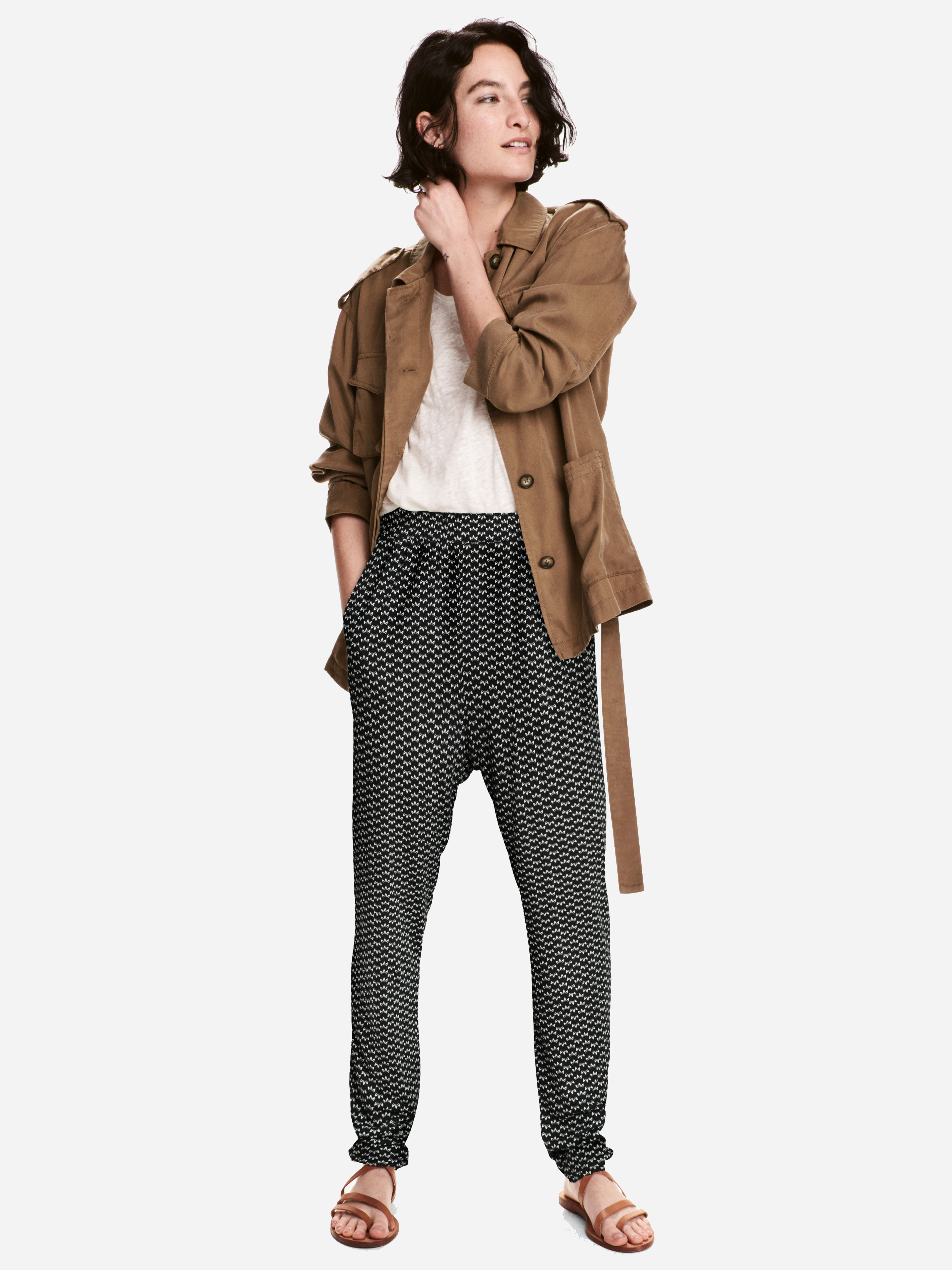 

Брюки H&M 4898386-ACRV XS Черные с белым