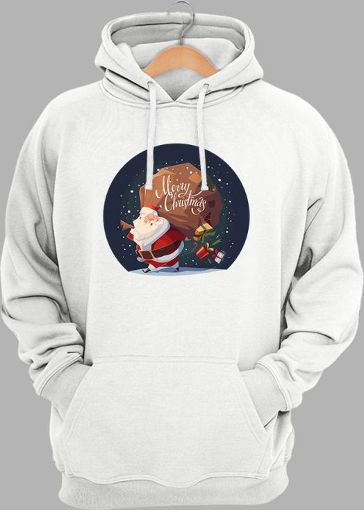 

Худи с новогодним принтом JHK Santa With Gifts SWRAKNG-WH/NG XXL Белое