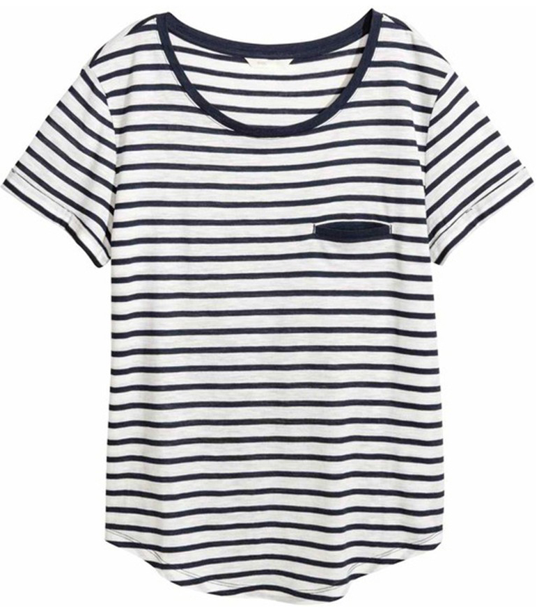 

Футболка H&M 0492221_карм.пол S Белая