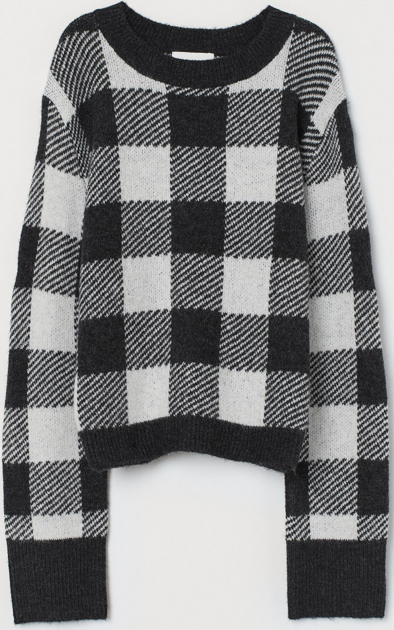 

Джемпер H&M 0763282_т.сер.клет M Белый