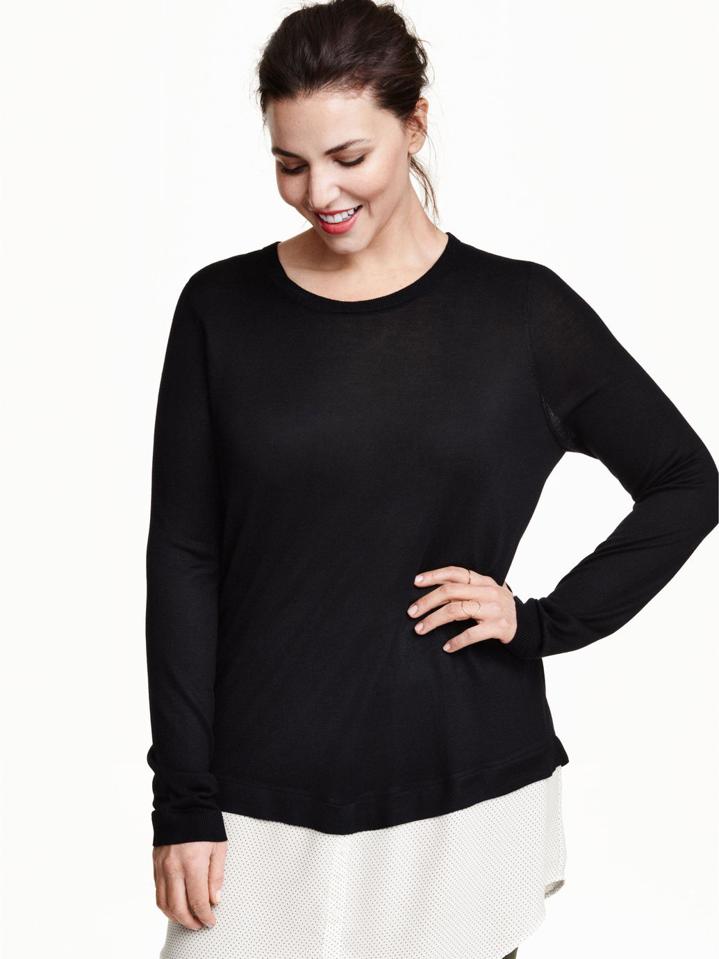 

Туника H&M 0347912_бел.горох XL Черная с белым