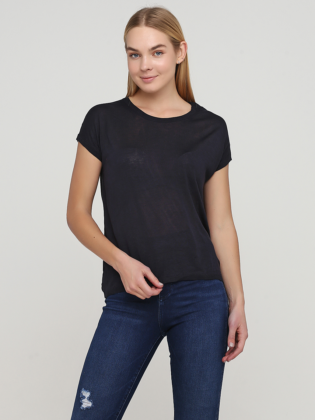 

Футболка H&M 253165 S Темно-синяя
