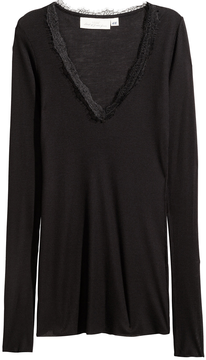 

Пуловер H&M 0480346_01  Черный, Пуловер H&M 0480346_01 L Черный
