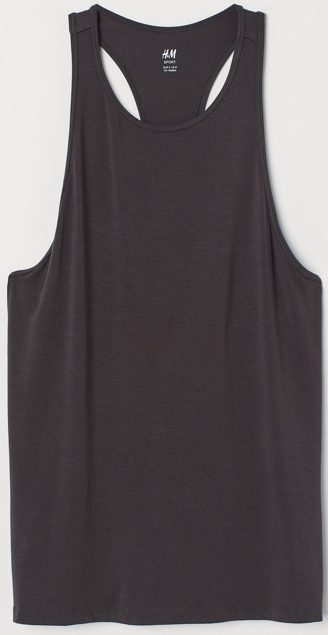 

Майка спортивная H&M 0749384_гармошка XS Темно-серая