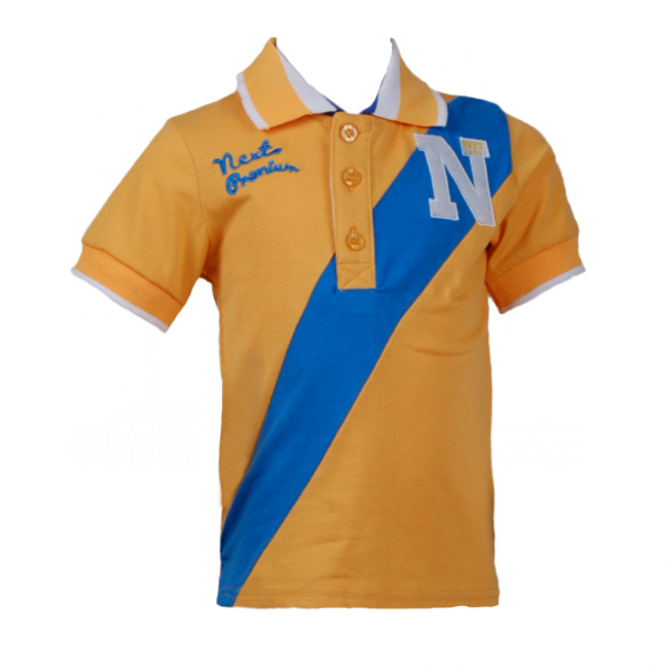 

Фирменная футболка для мальчика с синей полосой 2 года (87 см) O 40106-yellow-blue желтый цвет