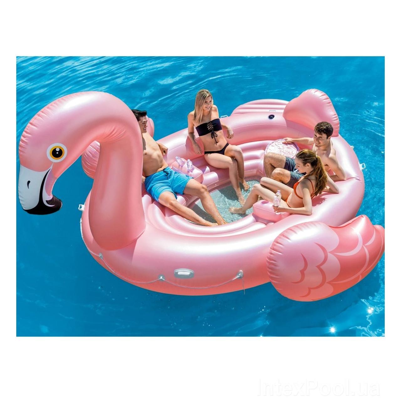 

Надувной остров-плот-матрас для отдыха и вечеринок Intex «Фламинго» 422х373х185 см со встроенной термосумкой (int-57267)