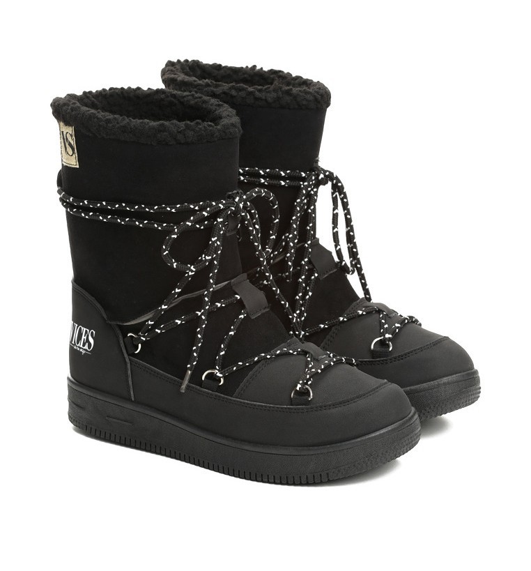 

Угги moon boot сноубутсы женские UGG Vices T067-1 черные искусственная кожа на зиму 36 23.5 см (868)