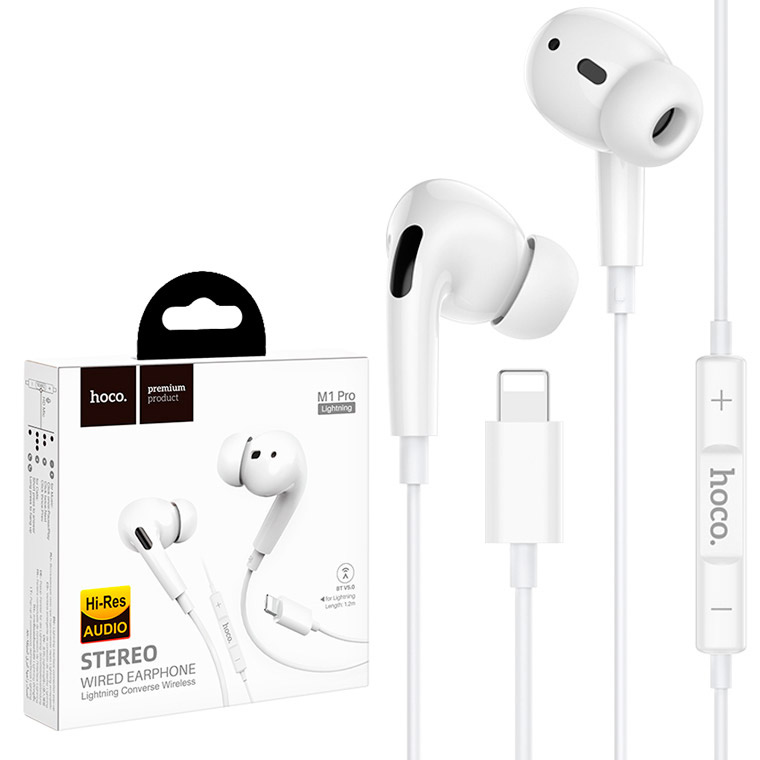 

Наушники с микрофоном Hoco M1 Pro Lightning белые