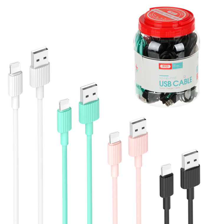 

USB кабель XO NB-P156 Lightning 1m банка 30шт mix