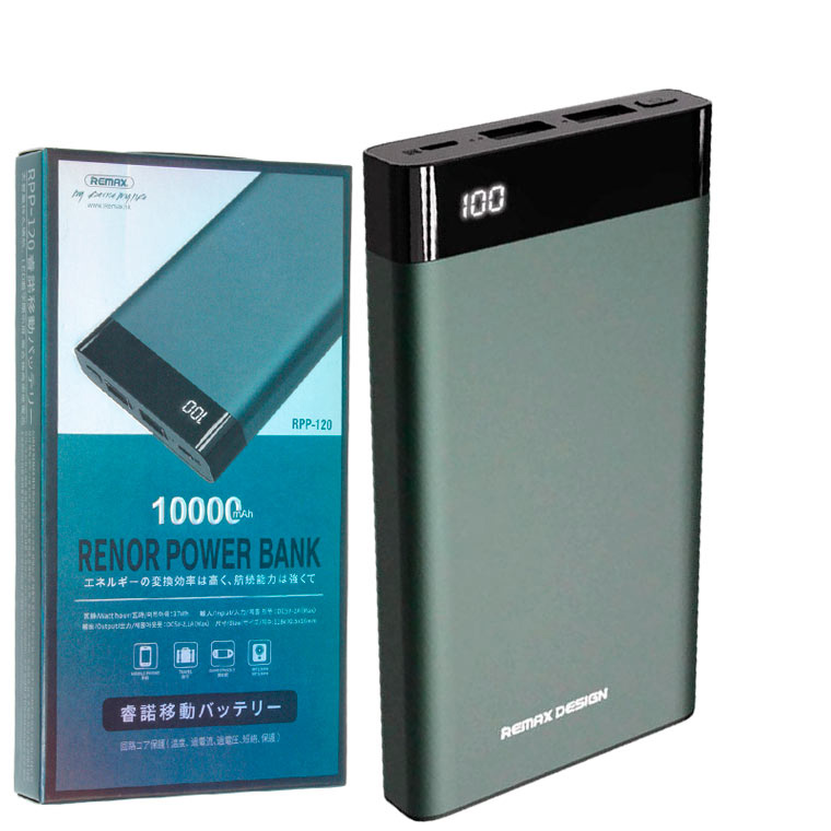 

Power Bank Remax Renor RPP-120 10000 mAh зеленый