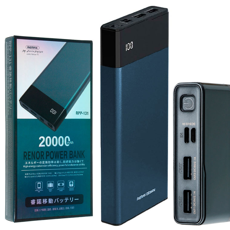 

Power Bank Remax Renor RPP-131 20000 mAh синий