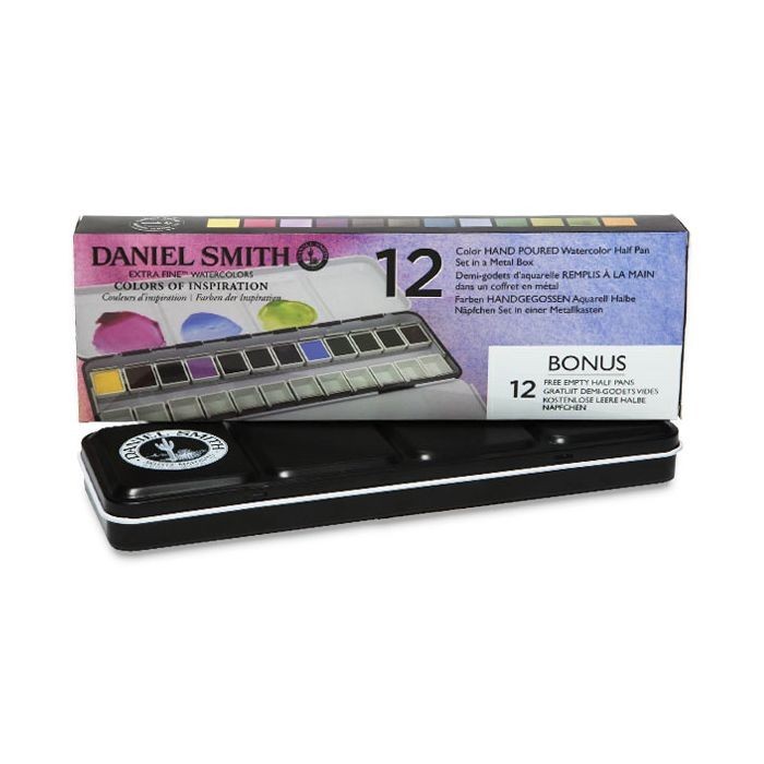 

Набор акварельных красок Daniel Smith Colors of Inspiration 12 x 1/2-кюветы в металлическом пенале на 24 полукюветы