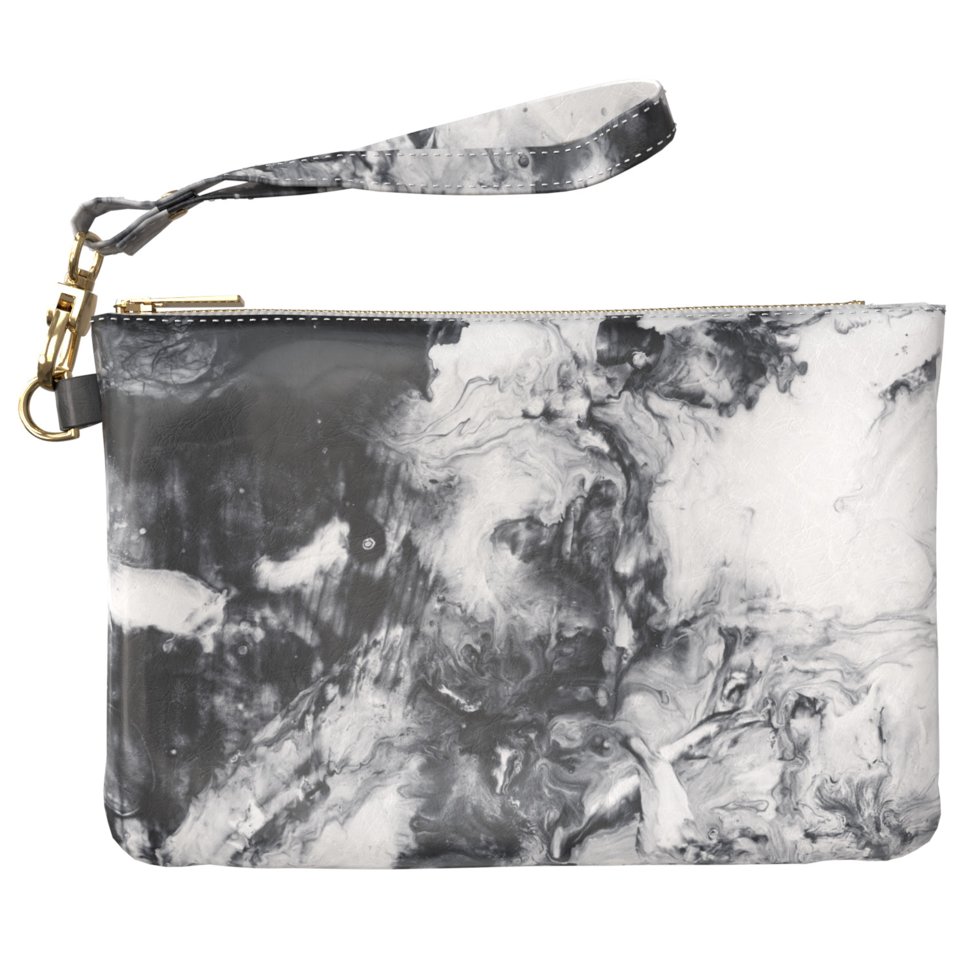 

Женская косметичка, дорожная сумочка (Серая акварель) ручной роботы из эко-кожи