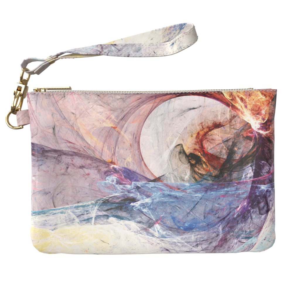 

Женская косметичка, дорожная сумочка (Абстрактная волна) ручной роботы из эко-кожи