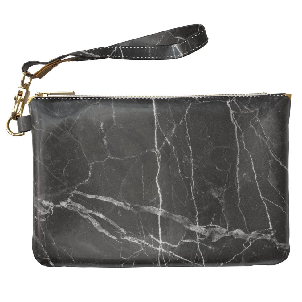 

Женская косметичка, дорожная сумочка (Черный мрамор) ручной роботы из эко-кожи