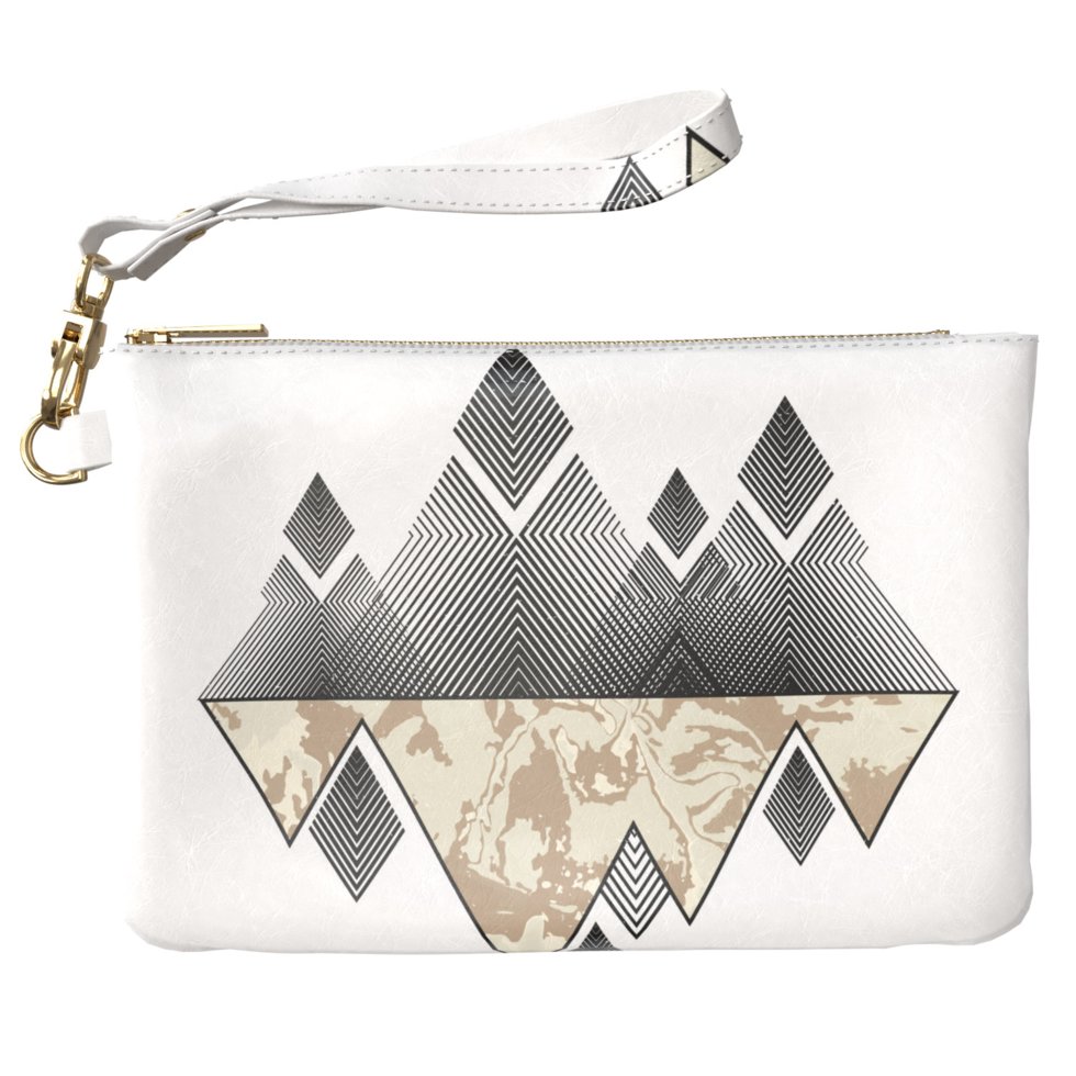 

Женская косметичка, дорожная сумочка (Абстрактные горы, геометрия) ручной роботы из эко-кожи