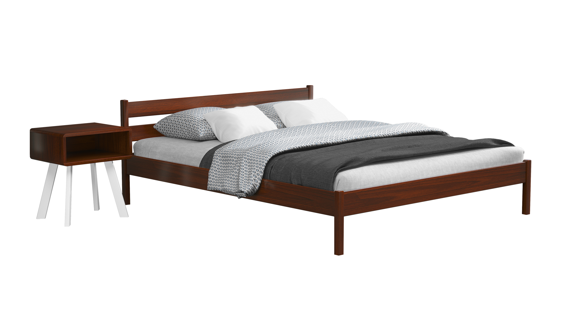 

Кровать двуспальная Нота Бене без ящиков Estella 160х200 108 - каштан Масив 2Л4