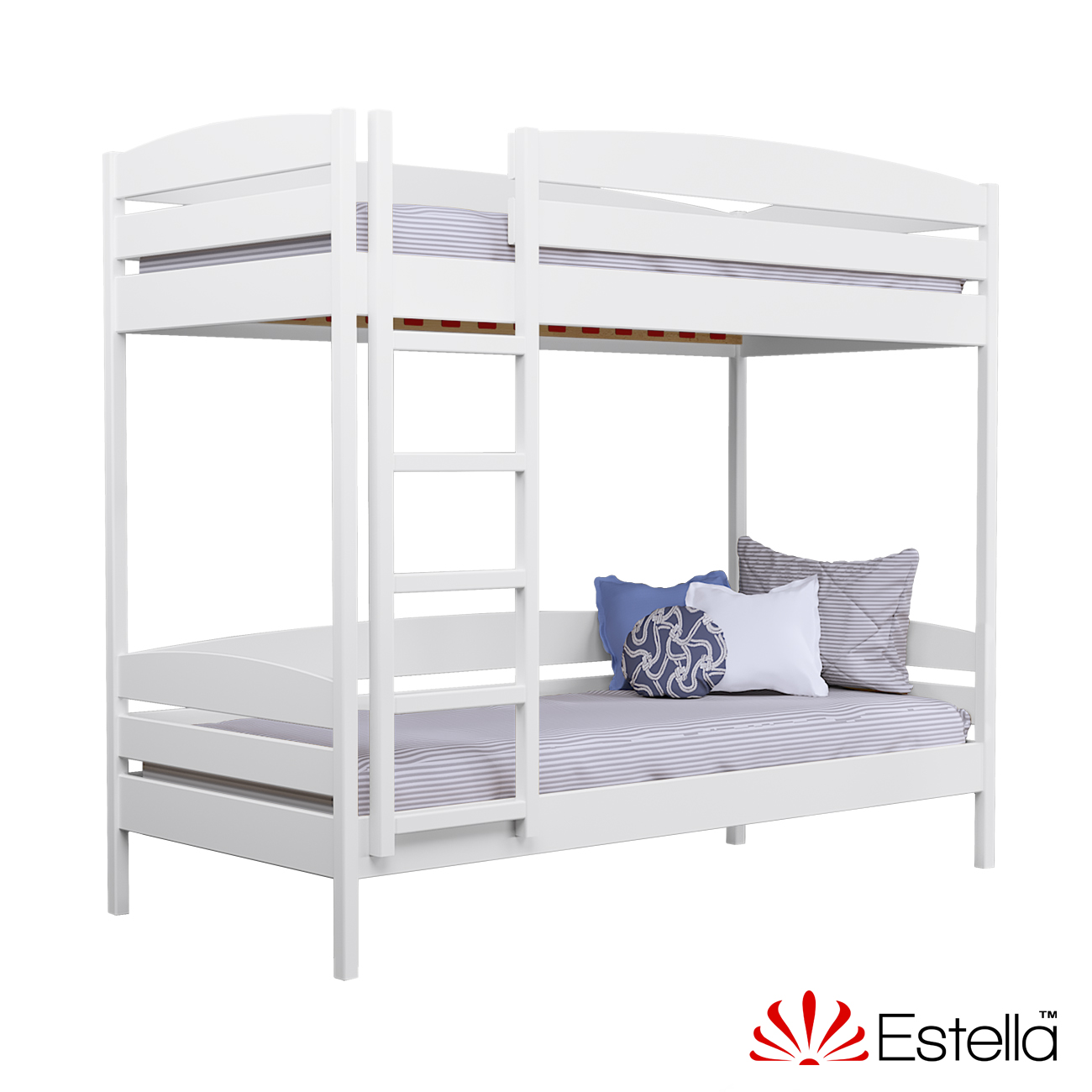 

Двухъярусная кровать Дуэт Плюс без ящиков Estella 90х200 107 - белый Масив 2Л4
