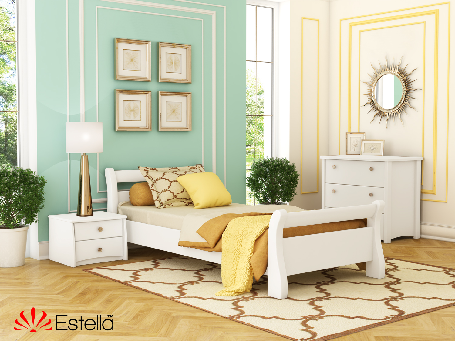 

Кровать односпальная Диана Estella 80х190 107 - белый Щит Л25