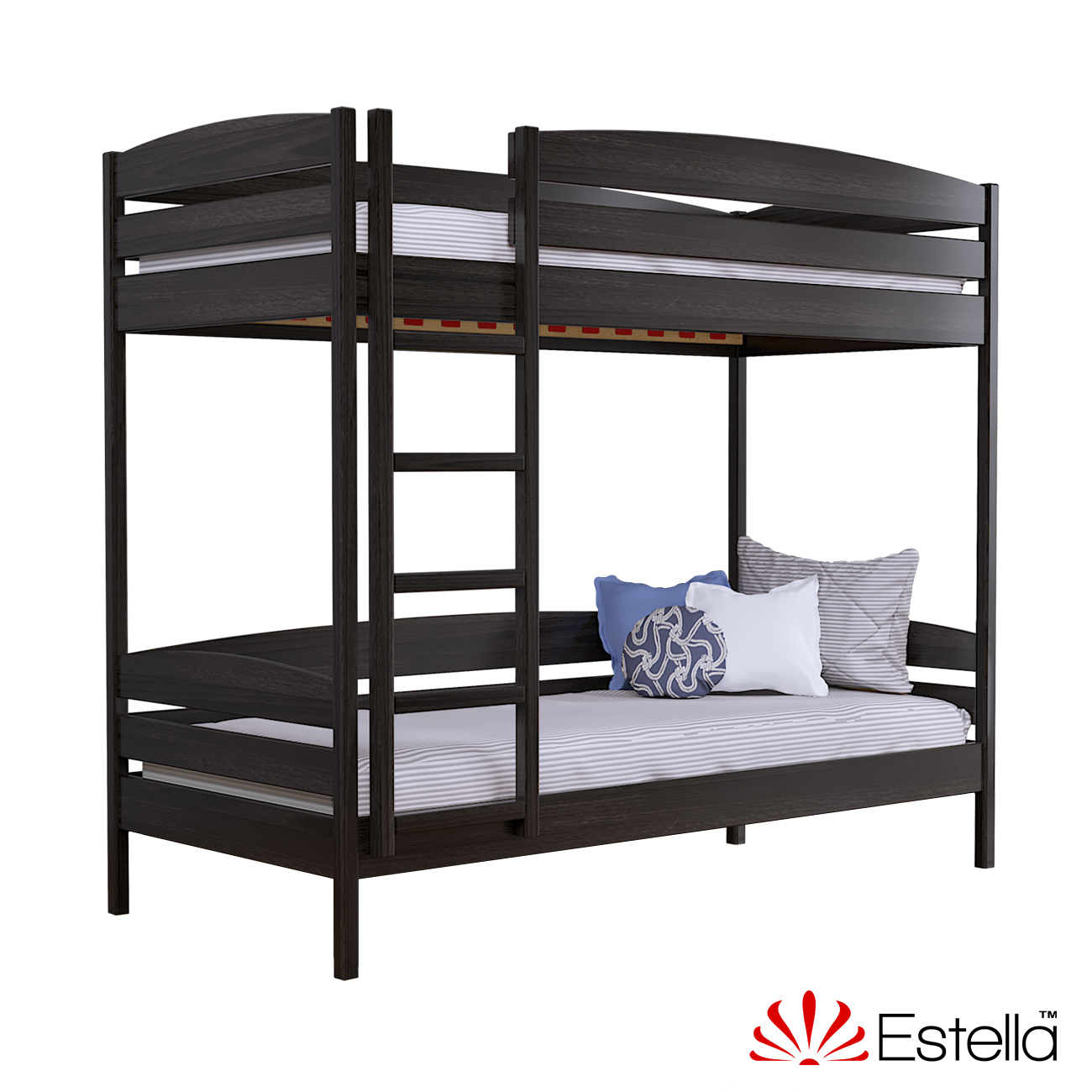 

Двухъярусная кровать Дуэт Плюс без ящиков Estella 90х200 106 - венге Масив 2Л4