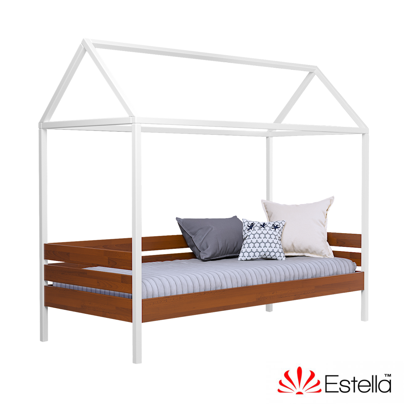 

Кровать детская Амми без ящиков Estella 90х190 175 - ольха/белый Щит Л4