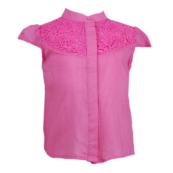 

Блузка с кружевом для девочки 2 года (87 см) Z 30035-pink светло розовый цвет