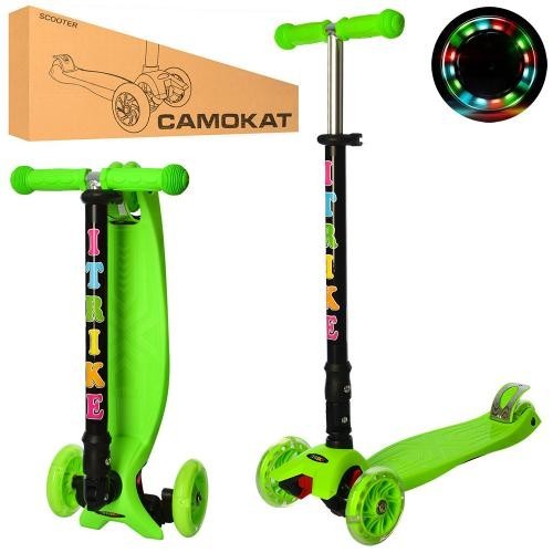 

Самокат детский трехколесный iTrike MAXI JR 3-003-1-GR свет
