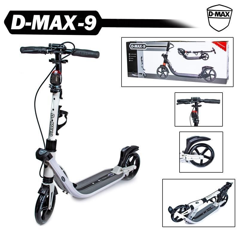 

Двухколесный самокат Scale Sports D-Max-9 White ручной тормоз