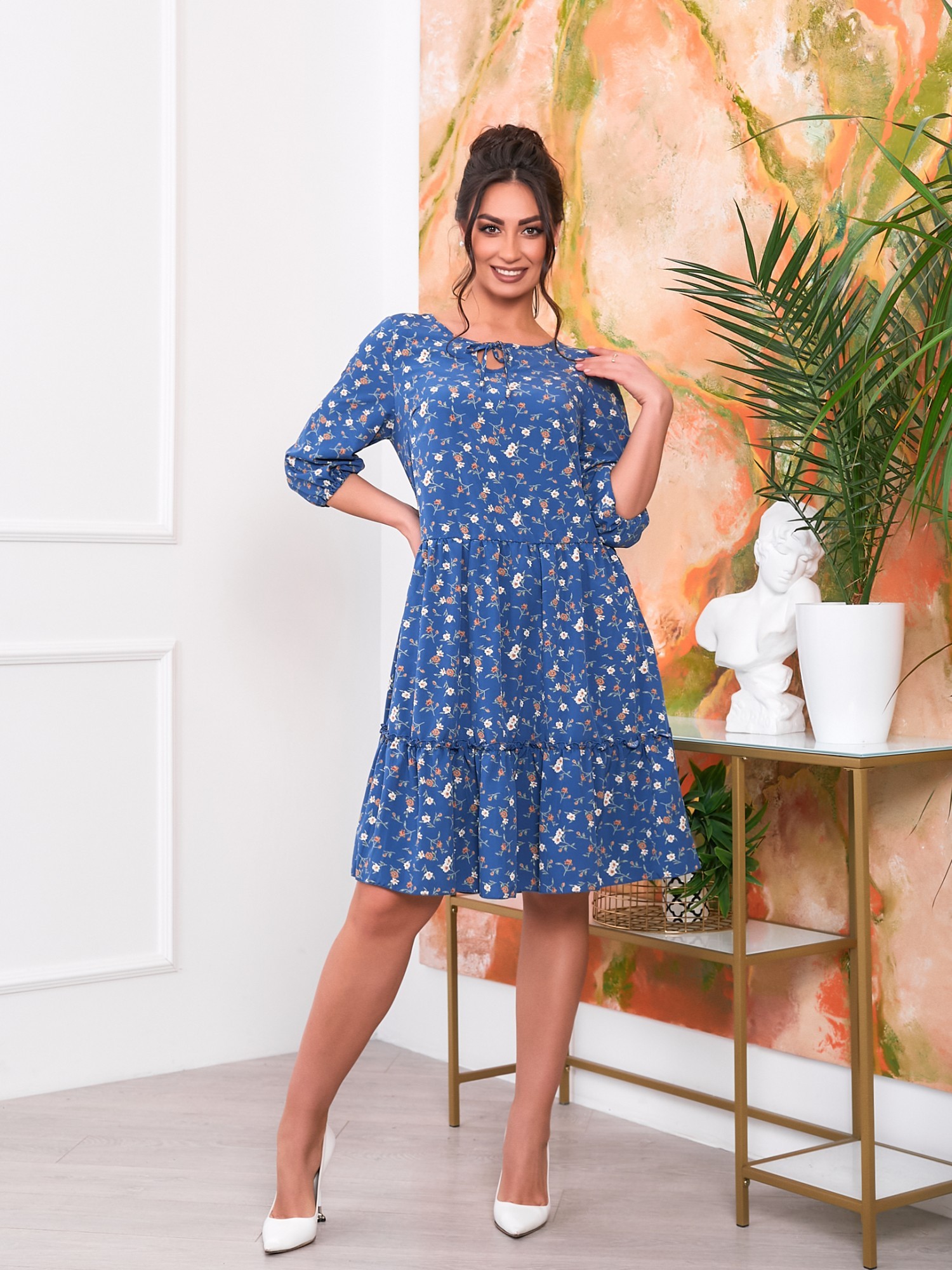 

Платье Moskara 54 RoyaBlue в мелкий цветочек