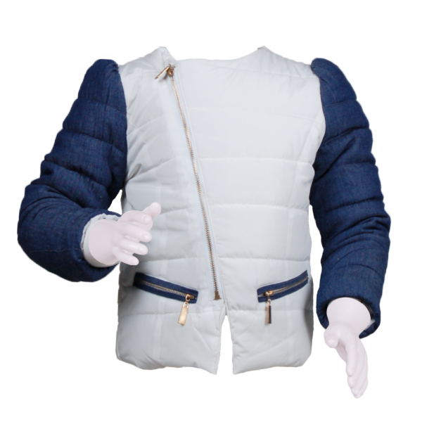 

Куртка с джинсовыми рукавами 3 года (98 см) O 10102-white темно синий цвет
