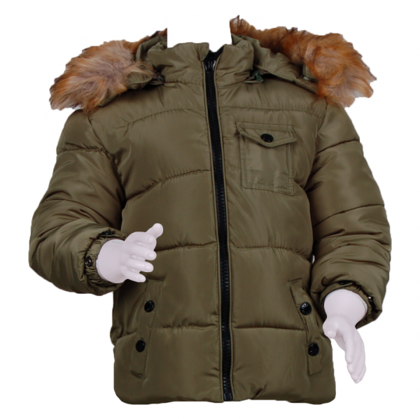 

Зимняя куртка с меховым капюшоном 1 год (76 см) O 10178-khaki зеленый цвет
