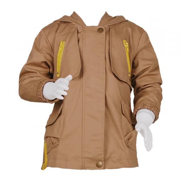 

Куртка парка удлиненная на молнии 2 года (87 см) Z 10102-khaki бежевый цвет