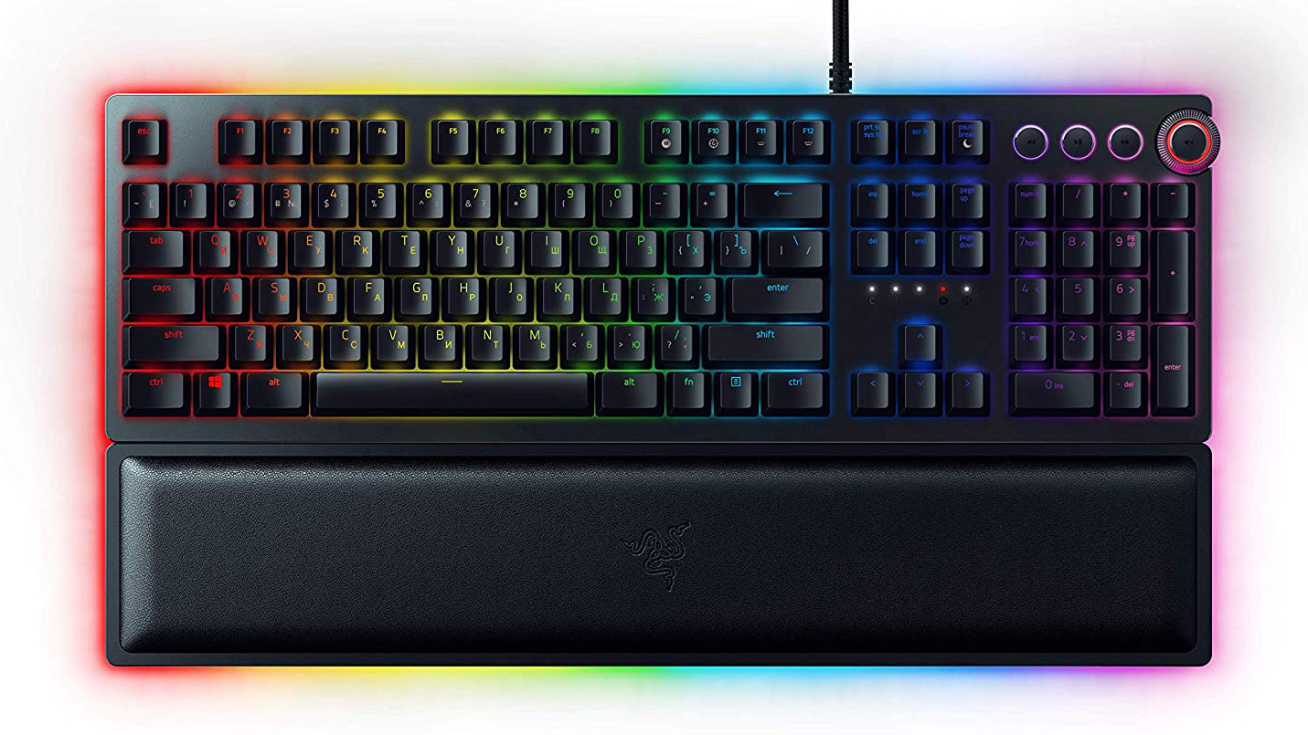 

Клавиатура проводная Razer Huntsman Elite Purple Optical switch RU USB (RZ03-01870700-R3R1)