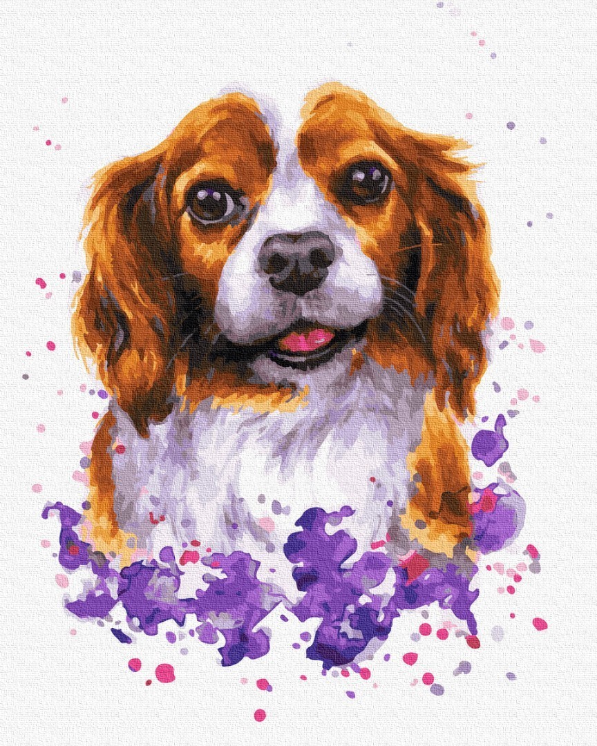 

Картина по номерам Rainbow Art Собачка в красках GX33825