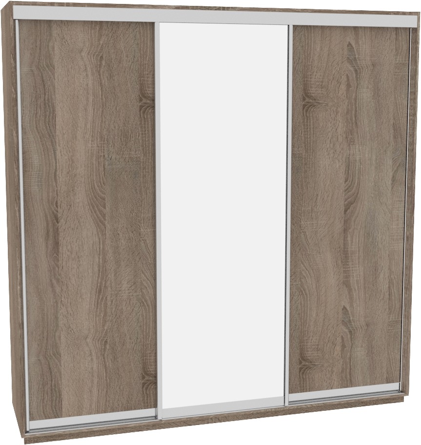 

Шкаф-купе ДОМ В256 Дуб сонома трюфель ДСП+Зеркало 250x60x240