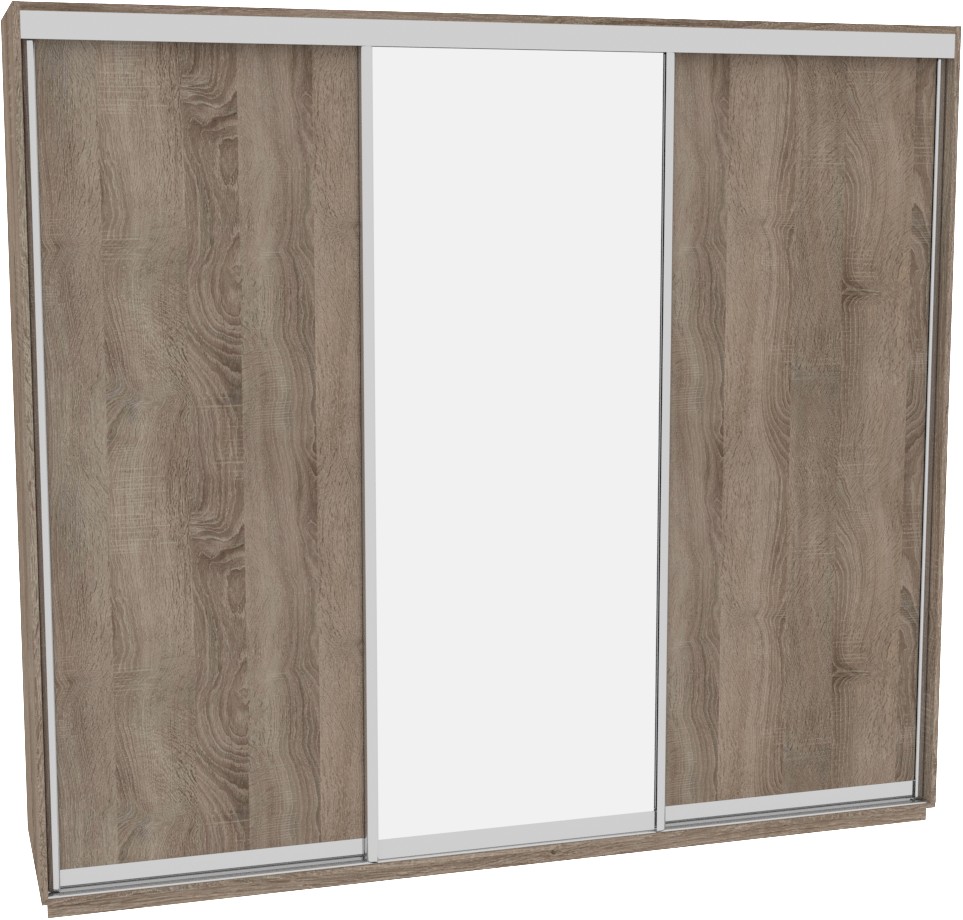 

Шкаф-купе ДОМ В276 Дуб сонома трюфель ДСП+Зеркало 270x60x240