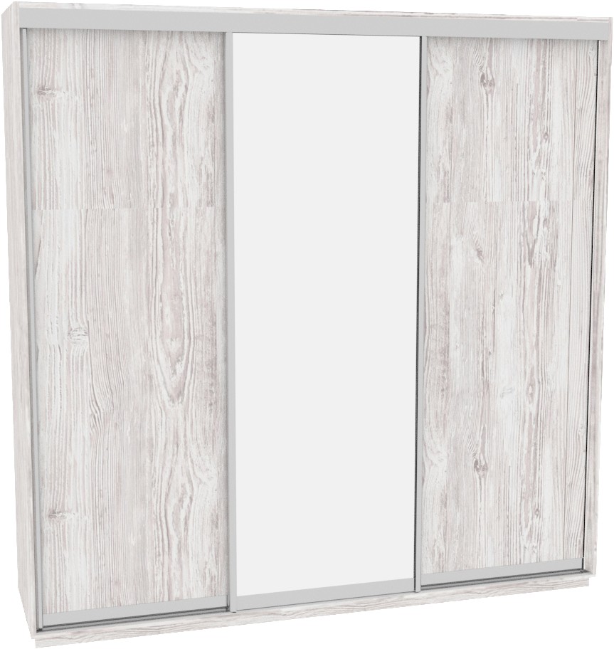 

Шкаф-купе ДОМ В256 Аляска ДСП+Зеркало 250x60x240