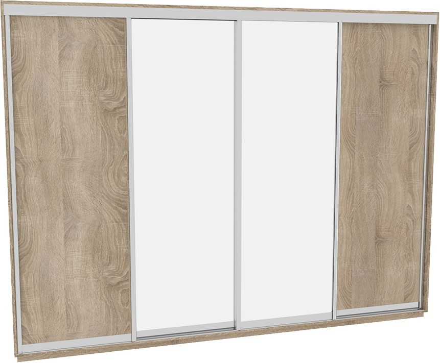 

Шкаф-купе ДОМ В386 Дуб сонома ДСП+Зеркало 380x60x240