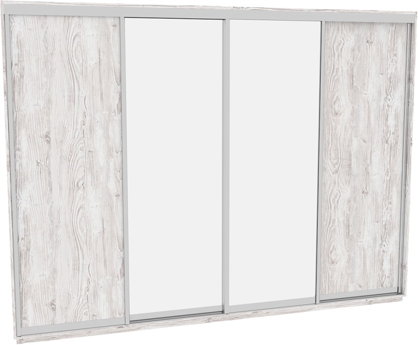 

Шкаф-купе ДОМ В396 Аляска ДСП+Зеркало 390x60x240