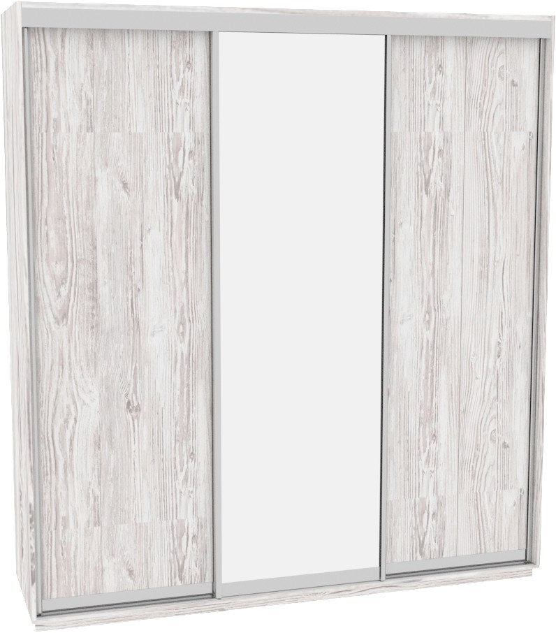

Шкаф-купе ДОМ В206 Аляска ДСП+Зеркало 200x60x240