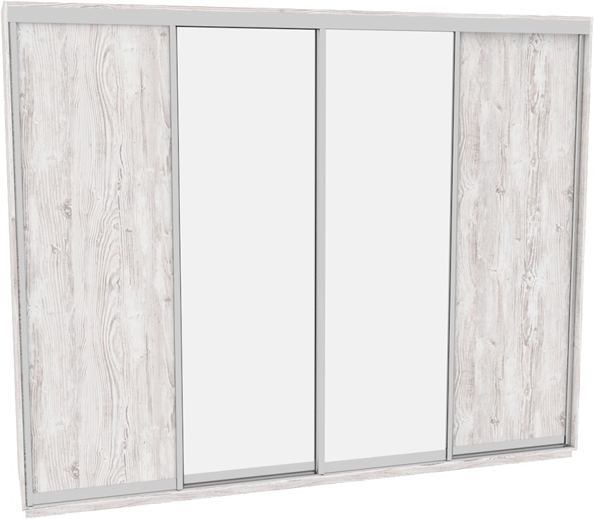 

Шкаф-купе ДОМ В336 Аляска ДСП+Зеркало 330x60x240