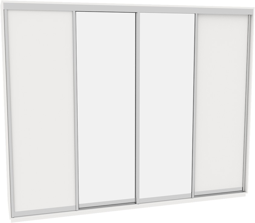

Шкаф-купе ДОМ В336 Белый ДСП+Зеркало 330x60x240