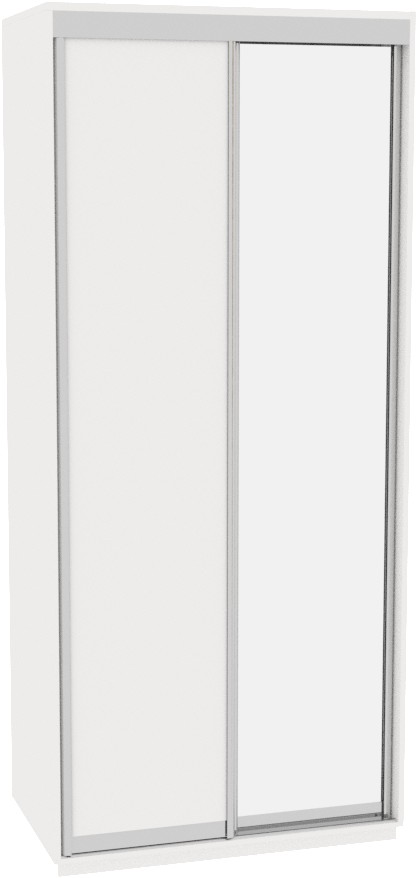 

Шкаф-купе ДОМ В116 Белый ДСП+Зеркало 110x60x240