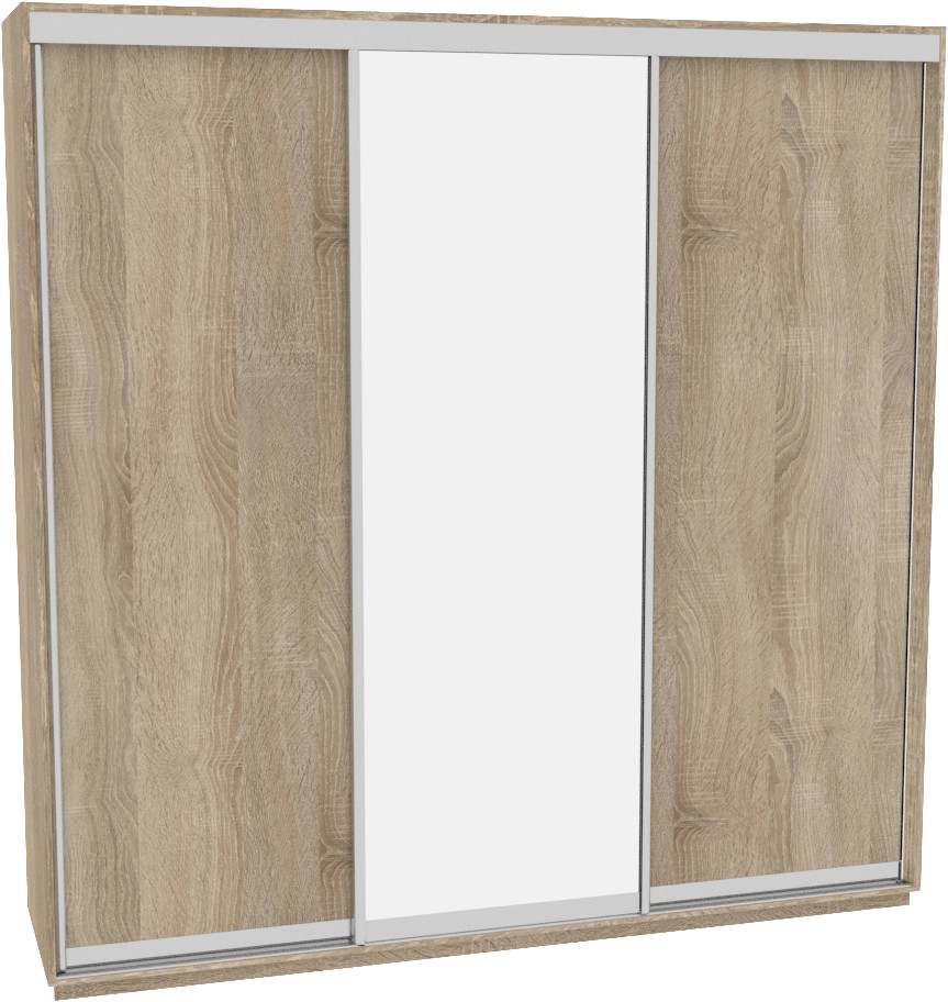 

Шкаф-купе ДОМ В256 Дуб сонома ДСП+Зеркало 250x60x240