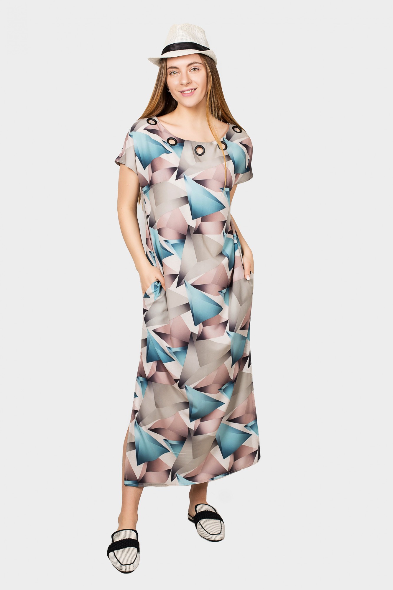 

Платье сатиновое Милазон Клео l-xl оливкового цвета 2142sоl50lxl