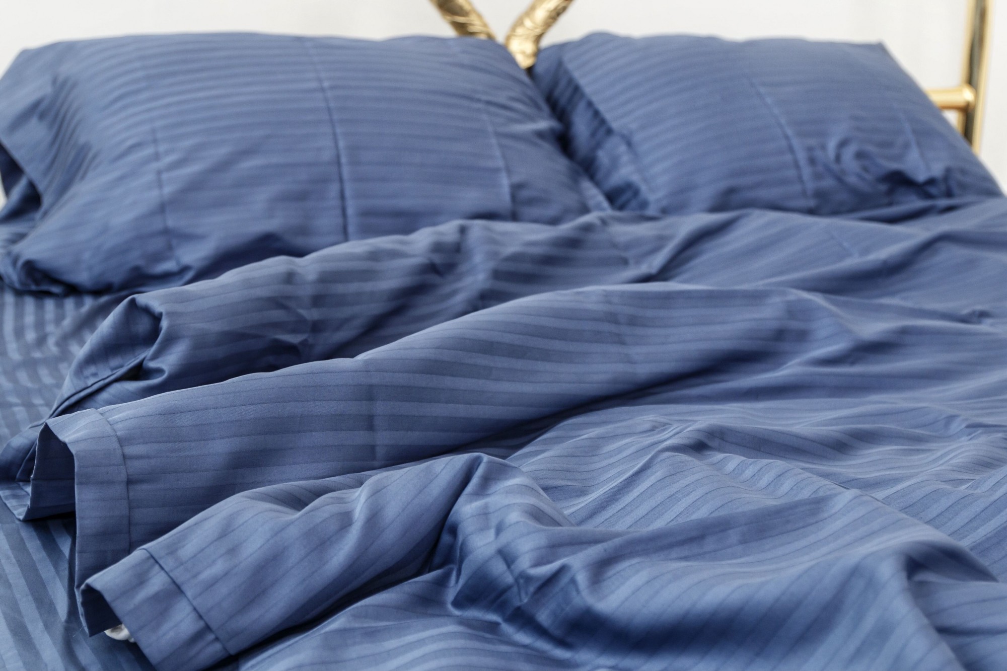 

Постельное бельё Textile Hygge сатин страйп 200х220 синий 303312001
