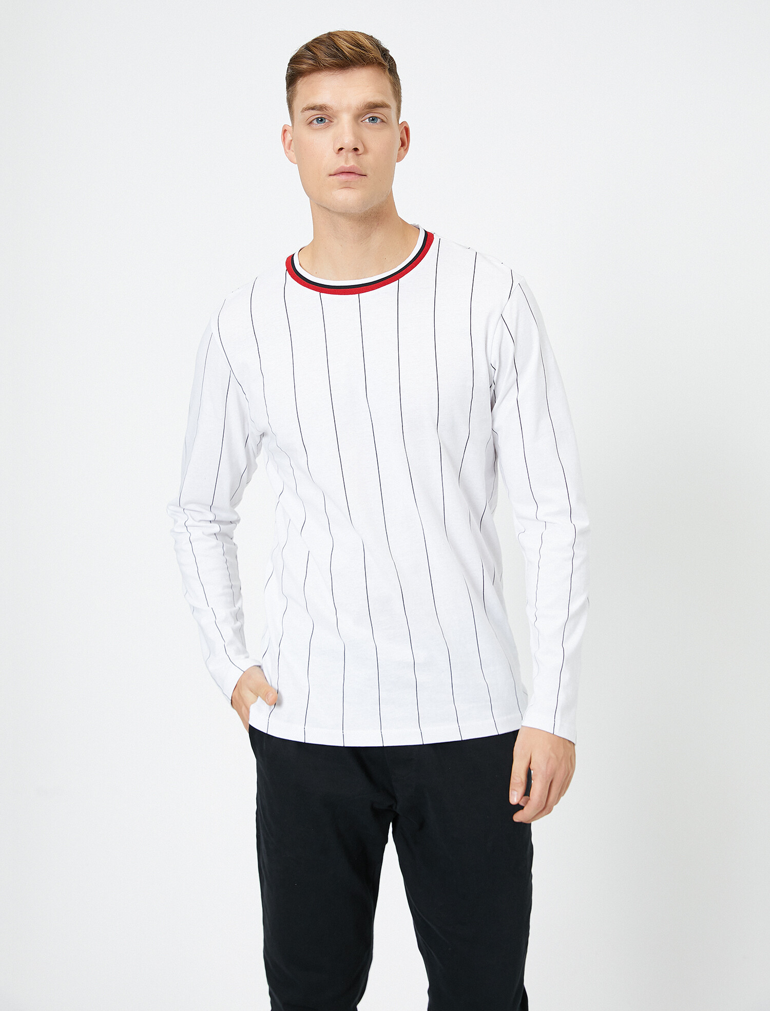 

Лонгслив Koton 0KAM14741OK-01L  White Stripe, Лонгслив Koton 0KAM14741OK-01L S White Stripe