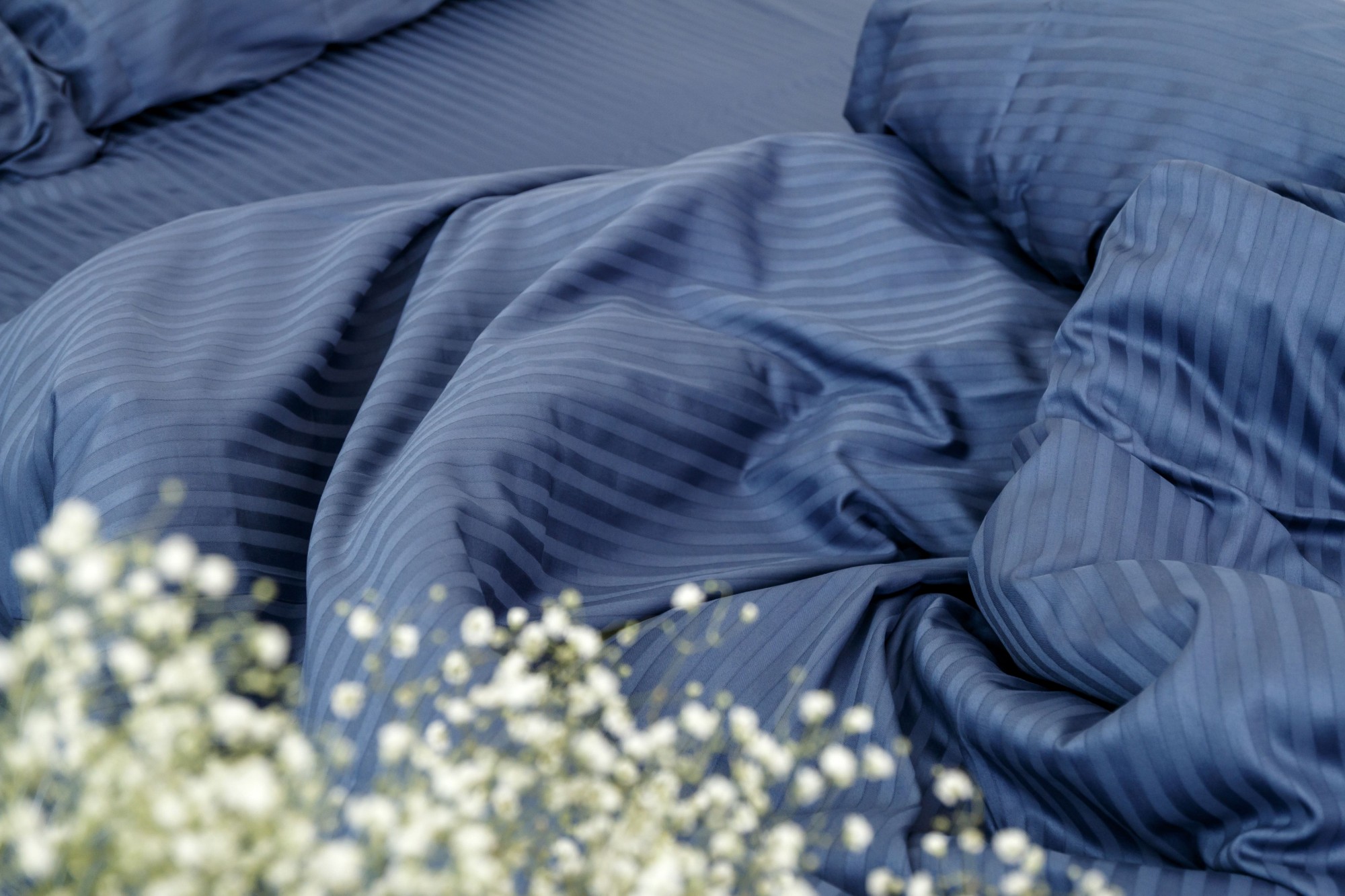 

Постельное бельё Textile Hygge сатин страйп 220х240 синий 503312001